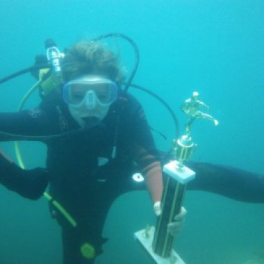 Emma browning scuba diving in Virginia