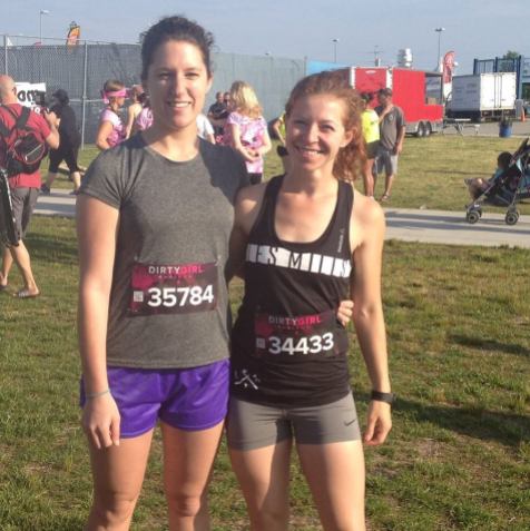 Emma and Ellie after the Dirty Girl Mud Run 5k in Virginia Beach